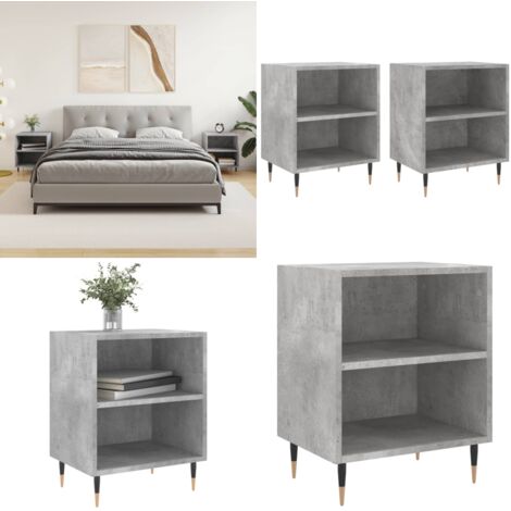 Nachttische 2 Stk. Betongrau 40x30x50 cm Holzwerkstoff - Beton Grau Nachttisch - Wohnzimmer Dekoration - Holzwerkstoff Nachttisch - Schrank Für Schlafzimmer - Kommoden Set - Home & Living