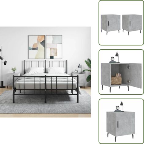 Nachttische 2 Stk. Betongrau 40x40x50 cm Holzwerkstoff - Beton Tisch - Nachttisch Grau - Wohnzimmer Dekoration - Schlafzimmermöbel - Kommode