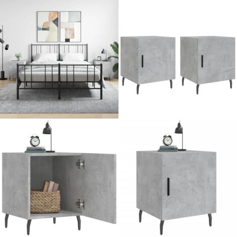 Nachttische 2 Stk. Betongrau 40x40x50 cm Holzwerkstoff - Beton Tisch - Nachttisch Grau - Wohnzimmer Dekoration - Schlafzimmermöbel - Kommode - Home & Living