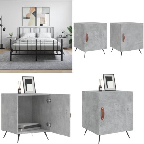 Nachttische 2 Stk. Betongrau 40x40x50 cm Holzwerkstoff - Beton Tisch - Nachttisch Set - Wohnzimmer Dekoration - Holzwerkstoff Möbel - Sideboard - Home & Living