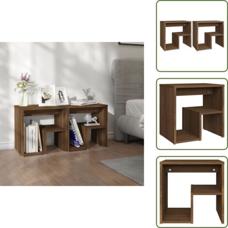 Nachttische 2 Stk. Braun Eichen-Optik 40x30x40 cm Holzwerkstoff - Nachttische - Holzwerkstoffeinrichtung - Wohnzimmer Dekoration - Eiche Optik - Möbel Für Schlafzimmer