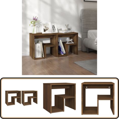 Nachttische 2 Stk. Braun Eichen-Optik 40x30x40 cm Holzwerkstoff - Nachttische - Holzwerkstoffeinrichtung - Wohnzimmer Dekoration - Eiche Optik - Möbel Für Schlafzimmer