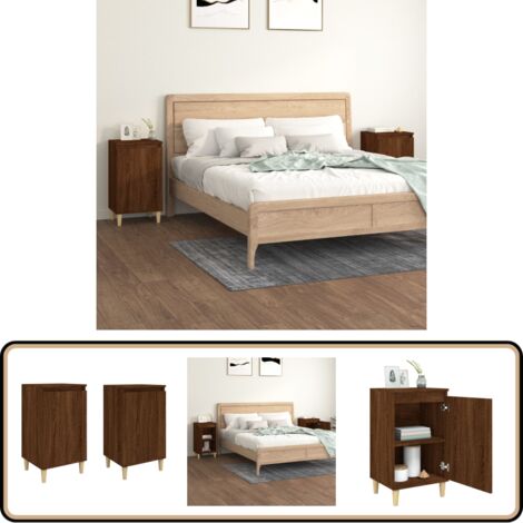 Nachttische 2 Stk. Braun Eichen-Optik 40x35x70 cm Holzwerkstoff - Nachttisch - Holzmöbel - Wohnzimmermöbel - Esszimmermöbel - Schlafzimmerschrank