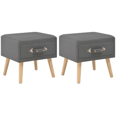 Nachttische 2 Stk. Dunkelgrau 40 x 35 x 40 cm Stoff vidaXL