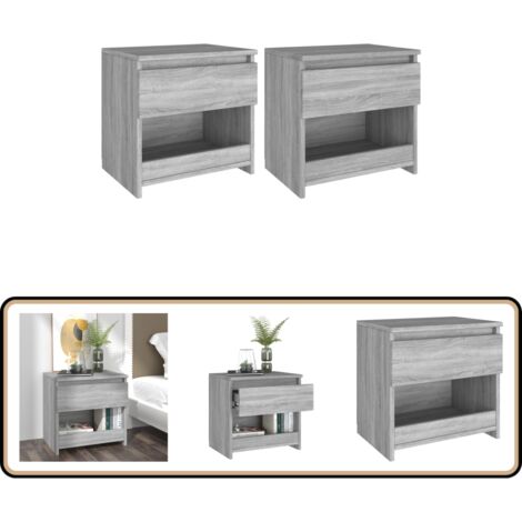Nachttische 2 Stk. Grau Sonoma 40x30x39 cm Holzwerkstoff - Nachttische - Grau - Wohnzimmer Dekoration - Holzwerkstoffe Möbel - Kommode