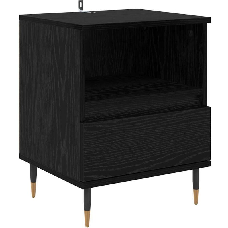 Nachttisch Schwarz Eichen-optik 40 X 35 X 50 Cm Holzwerkstoff Vidaxl