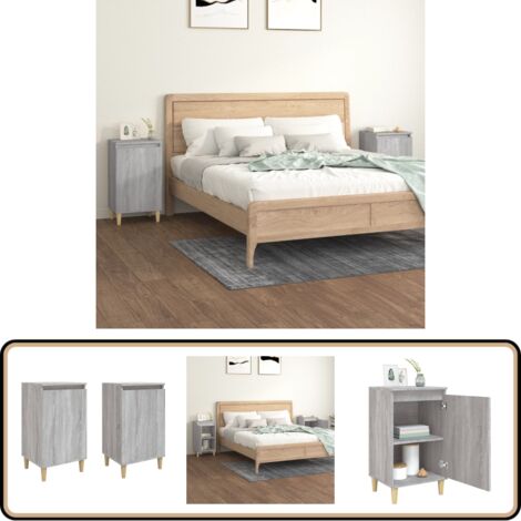 Nachttische 2 Stk. Grau Sonoma 40x35x70 cm Holzwerkstoff - Nachttisch - Grau - Wohnzimmer - Esszimmer - Schlafzimmmer