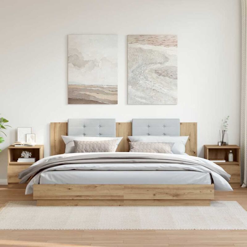 Nachttische 2 Stk. Artisan-eiche 40x40x50 Cm Holzwerkstoff - Vidaxl