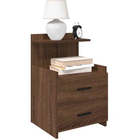 Nachttische 2 Stk. mit 2 Schubladen Braun Eichen-Optik 40x36,5x62 cm vidaXL