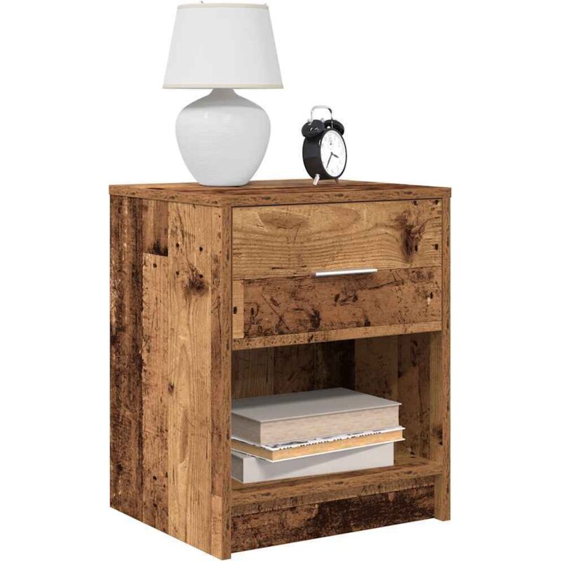 Vidaxl - Nachttische 2 Stk. Mit Schublade Altholz-optik 40x34x50 Cm
