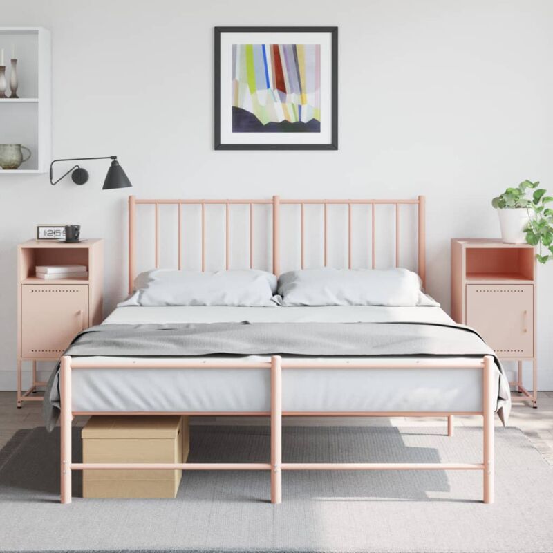 Nachttische 2 Stk. Rosa 36x39x78 Cm Stahl - Vidaxl
