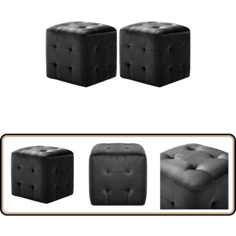 Nachttische 2 Stk. Schwarz 30×30×30 cm Samtstoff - Nachtisch - Nachttisch Schwarz - Wohnzimmer Deko - Möbel Set - Samt Tisch