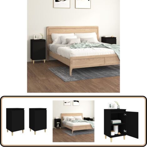 Nachttische 2 Stk. Schwarz 40x35x70 cm Holzwerkstoff - Nachttisch - Wohnzimmermöbel - Holzmöbel - Schlafzimmermöbel - Schwarz