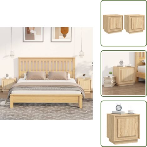 Nachttische 2 Stk. Sonoma-Eiche 44x35x45 cm Holzwerkstoff - Nachttisch - Holznachtisch - Möbel - Wohnraumgestaltung - Schlafzimmermöbel