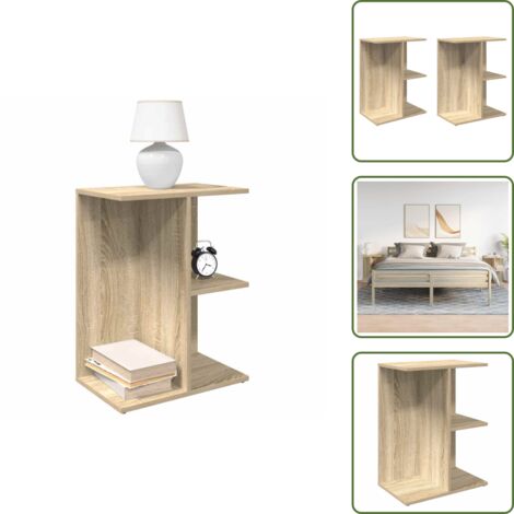 Nachttische 2 Stk. Sonoma-Eiche 46,5x29x61 cm Holzwerkstoff - Nachttisch - Nachttischschränke - Nachtschrank - Bettschrank