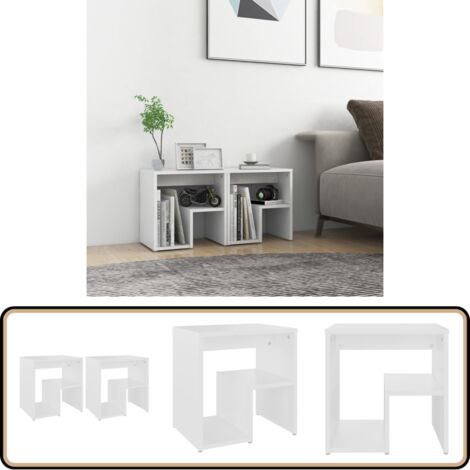 Nachttische 2 Stk. Weiß 40x30x40 cm Holzwerkstoff - Nachttische - Wohnzimmer Deko - Holzwerkstoff Möbel - Weißer Nachttisch - Kommode