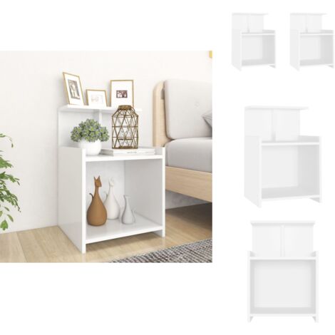 Nachttische 2 Stk. Weiß 40x35x60 cm Holzwerkstoff - Nachttisch - Wohnzimmer Deko - Holz Sideboard - Weißer Nachtschrank - Kommode