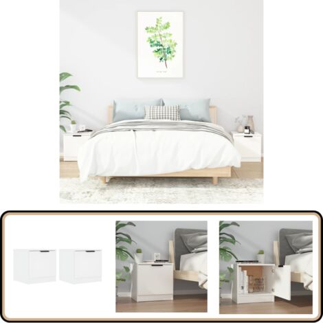Nachttische 2 Stk. Weiß 40x39x40 cm - Nachttisch - Wohnzimmer Möbel - Holzwerkstoff - Weißer Nachttisch - Kommode