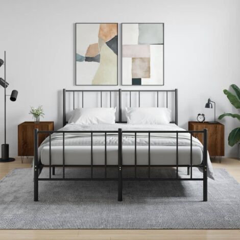 Nachttische 2er Set braun Eiche 40x40x50cm Holzwerkstoff