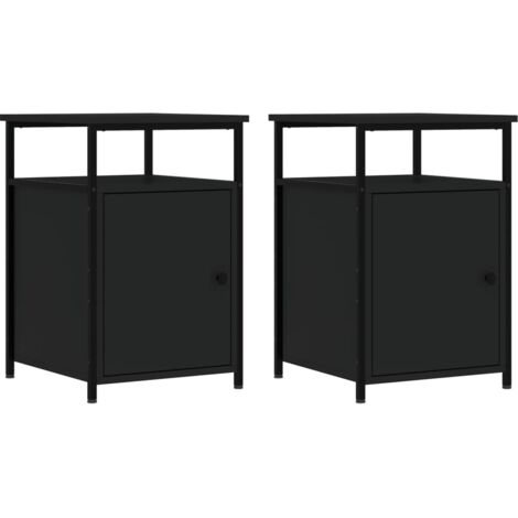 Nachttische 2er Set Schwarz 40x42x60 cm MDF