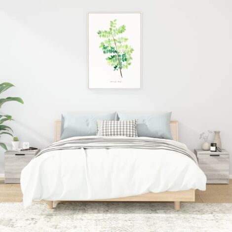 Nachttische 2er Set Sonoma Grau 40x39x40 cm