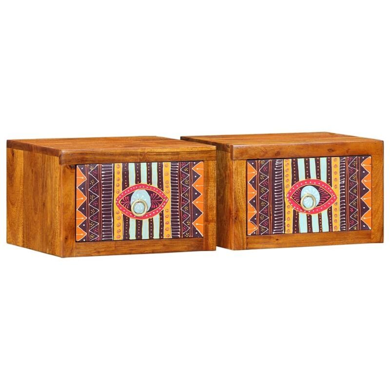Nachttische 2 Stück 35x30x22 Cm Massivholz Akazie - Vidaxl