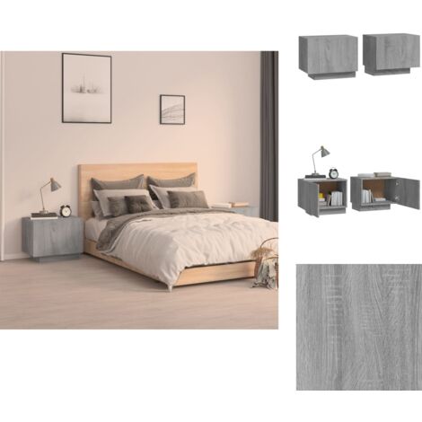 Nachttische - Living Nachttisch Grau Sonoma 100x35x40 cm Holzwerkstoff