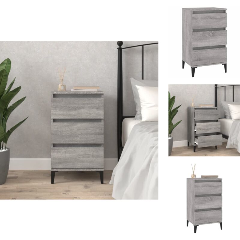 Vidaxl Grau - Nachttische - Living Nachttisch Sonoma 40X35x70 Cm Holzwerkstoff