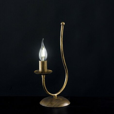 Nachttischlampe aus Eisen Brown Gold ein Licht 18x h35 cm