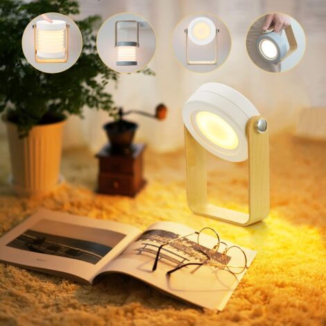 Nachttischlampe, dimmbares Touch-Licht, Nachttischlampe mit tragbarem Nachttisch, sicheres Nachtlicht (weiß), NPTERBL