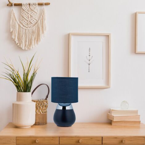 Nachttischlampe mit touchfunktion dunkelblau 88