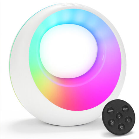 Nachttischlampe Touch Dimmbar Rund mit Fernbedienung, Led Tischlampe Kabellos mit RGB Farbwechsel, Baby Nachtlicht Kinder mit Timer & Memory für deko Schlafzimmer Wohnzimmer Geschenk