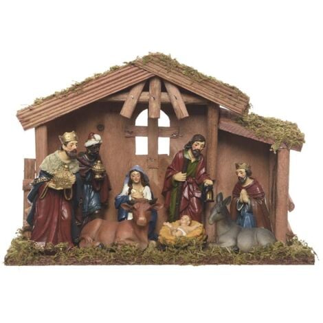 Nacimiento belen 8 figuras 12cm 15x8x13cm