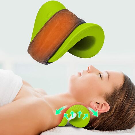 Nacken-Schulter-Stretcher Relaxer Cervical Chiropractic Traction Device Massagekissen Schmerzlinderung Cervical Alignment, Grün
