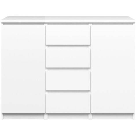 Nada Sideboard 2 Türen og 4 Schubladen weiss hochglanz.