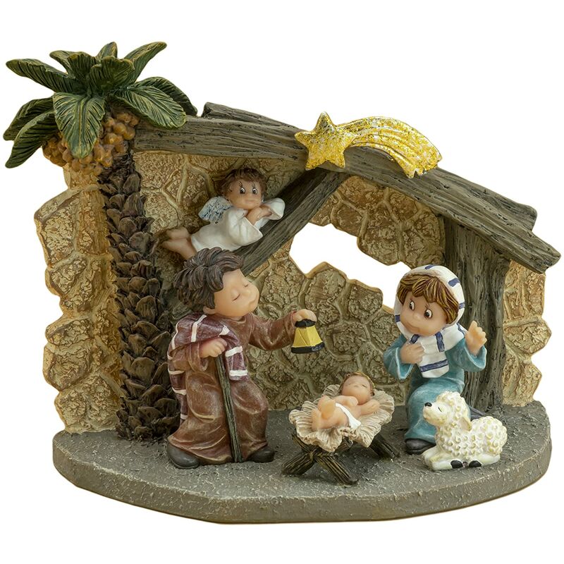 Nadal - Portal con palma, acrilico, bianco, 15 x 8...