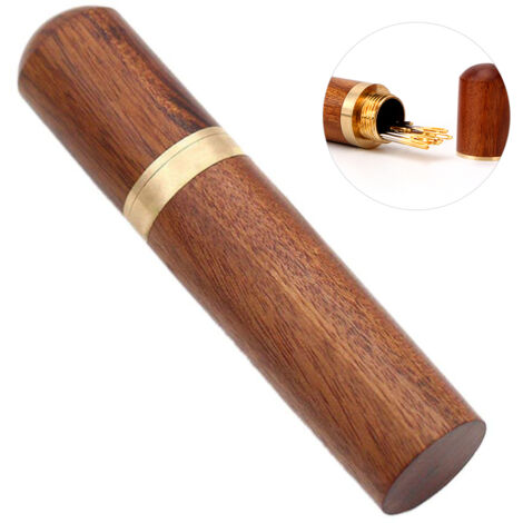 Nadelröhrchen aus Holz zur Aufbewahrung von Nähzubehör
