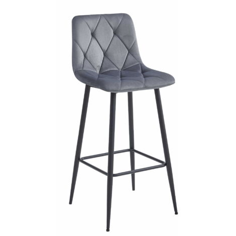 NADO Hocker – dunkelgrauer Samt / schwarze Beine x 1