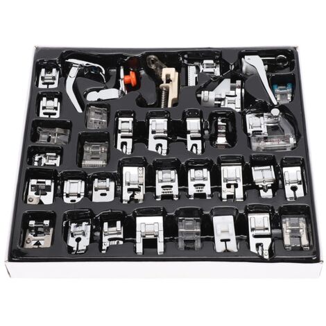 Nähfuß-Set zum Jahresende, 35-teilig, Nähmaschinenzubehör für Zuhause, multifunktionales Haushalts-Nähfuß-Werkzeugset aus Metall, Heimzubehör.