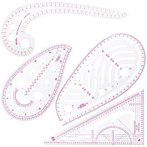 Nählineal, 4-teiliges Papageien-Nählineal-Set, Bekleidungslineal, Nähmaßzeichnung aus Kunststoff, DIY-Nählineal-Set, gebogene Nähwerkzeuge, transparente Nählineale