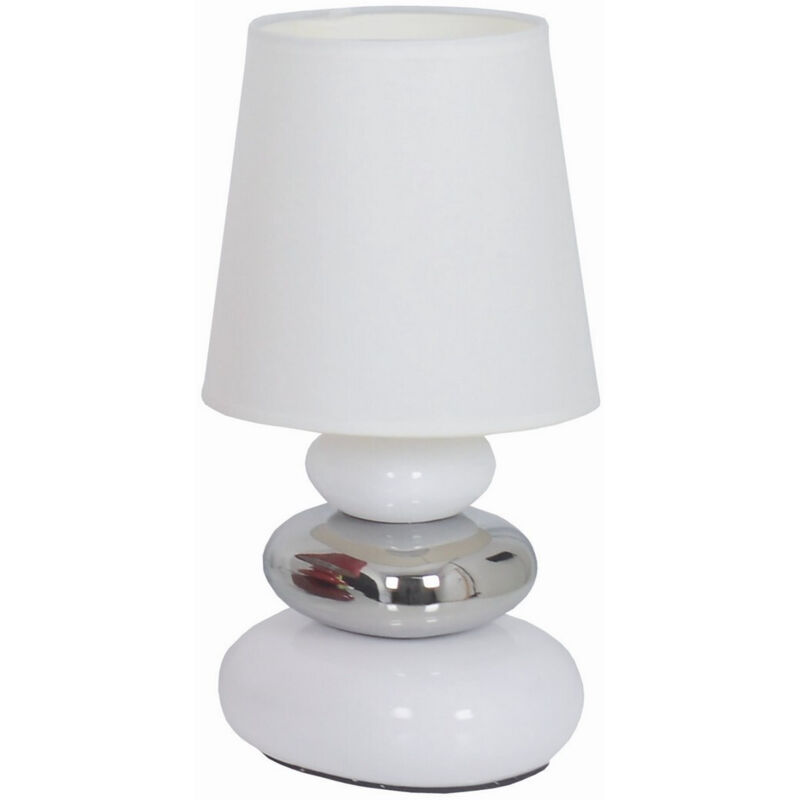 Naeve STONEY Lampe de table avec abat-jour rond conique blanc 1xE14 Naeve STONEY Lampe de table avec abat-jour rond conique blanc 1xE14