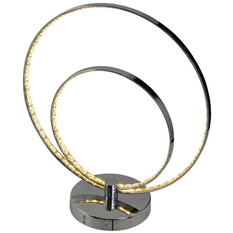 Naeve UNIVERSE Lampe de table LED intégrée Twin Ring Chrome 3000K Naeve UNIVERSE Lampe de table LED intégrée Twin Ring Chrome 3000K