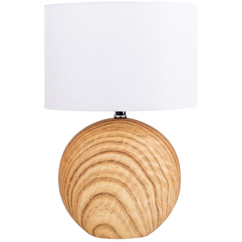 Naeve WOODY Lampe de table avec abat-jour rond Nature 1xE14 Naeve WOODY Lampe de table avec abat-jour rond Nature 1xE14