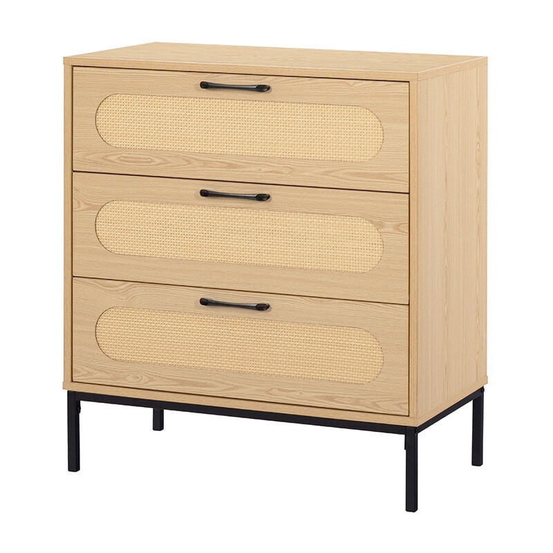 Nagato - commode - cannage et bois - 70 cm - bois