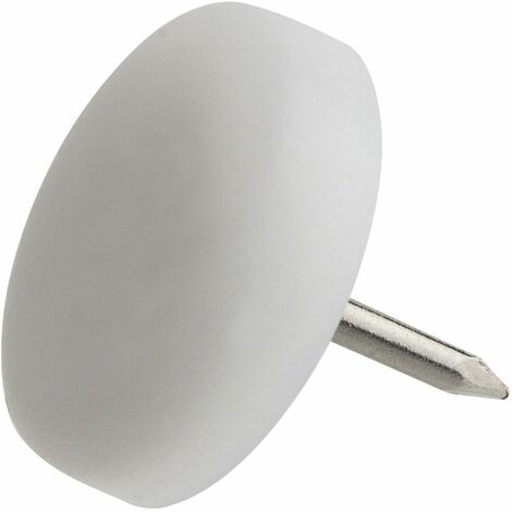 Nagelgleiter mit Einschlagstift, rund, ø22, Kunststoff weiß
