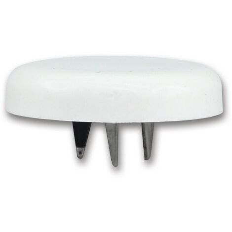 Nagelgleiter rund, Möbelgleiter Bodenschutz Stuhlgleiter, 3 Einschlagdorne, Kunststoff weiß, ø27 mm, langlebig und stabil