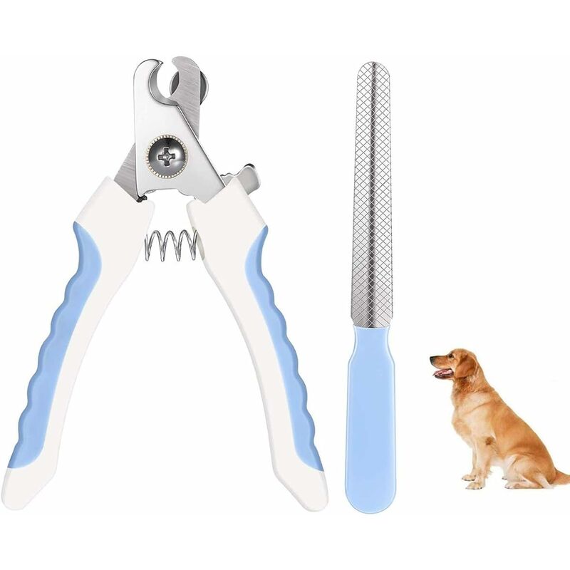 Longziming - Nagelknipser für Hunde und Katzen, Edelstahl-Krallenknipser für Hunde, mit Sicherheitsschloss und Nagelfeile, für große, mittelgroße und