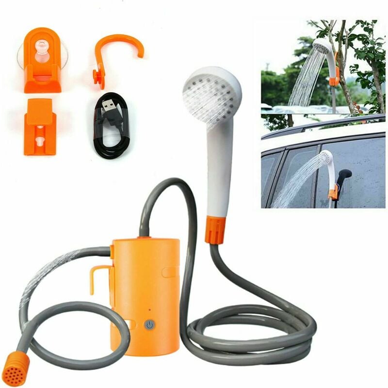 Senderpick - Douche de camping, douche de camping portable pour voiture avec chargeur usb Douche d'extérieur avec lumière led pour la randonnée, le