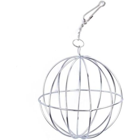 Nagetier-Futterball, Kaninchen-Futterspender, 8 cm große Kugel für Meerschweinchen, Hamster, Kaninchen, Hängeball, Kaninchenspielzeug, Haustier-Heu-Futterspender, Anti-Edelstahl-Rahmenbeißer mit Aufhä