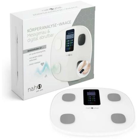 nah-vital nah-vital Smart 6V Balance d'analyse corporelle numérique Plage de pesée (max.)=180 kg blanc V837233